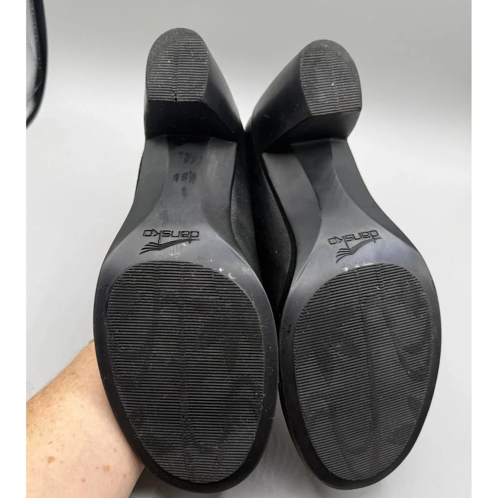 Dansko Tuttie Black Leather Suede Slip-On Comfort Pump Shoes Size 40/US 9.5 - 10